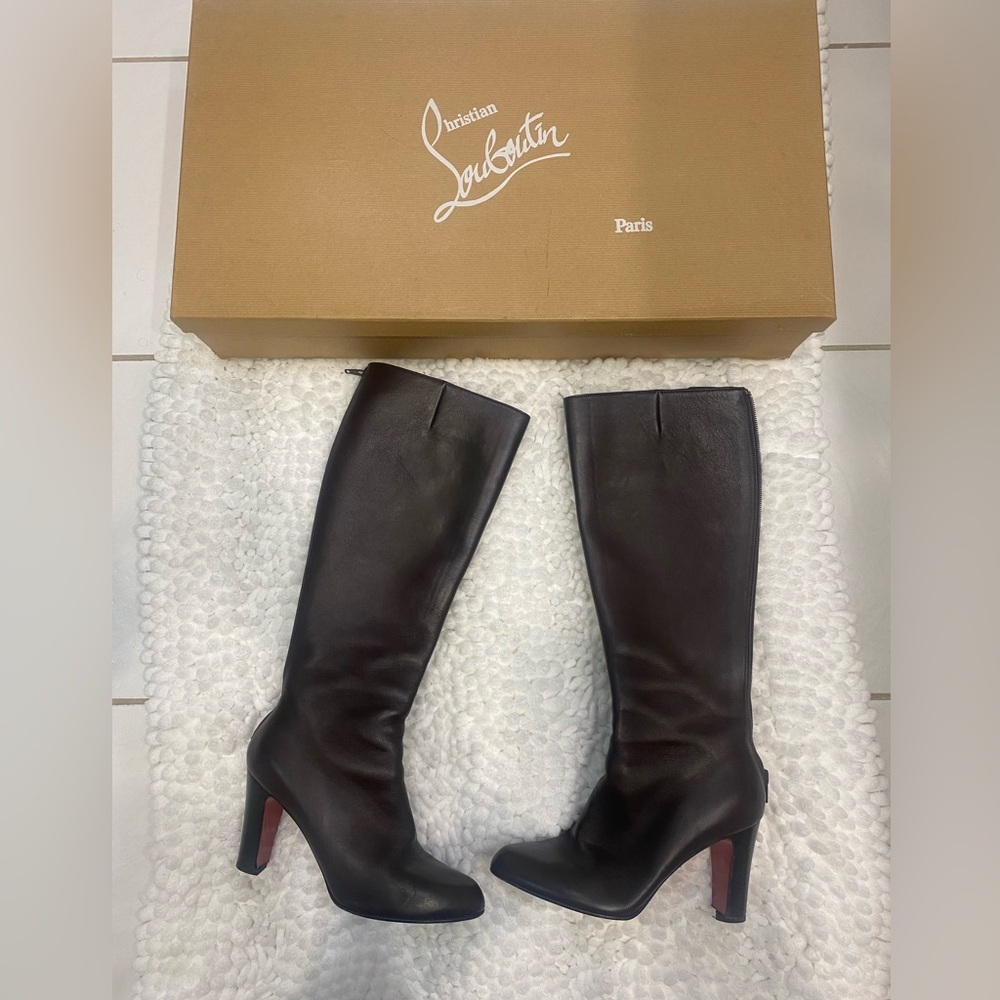 Authentic Christian Louboutin bourge 85 rodando calf boots